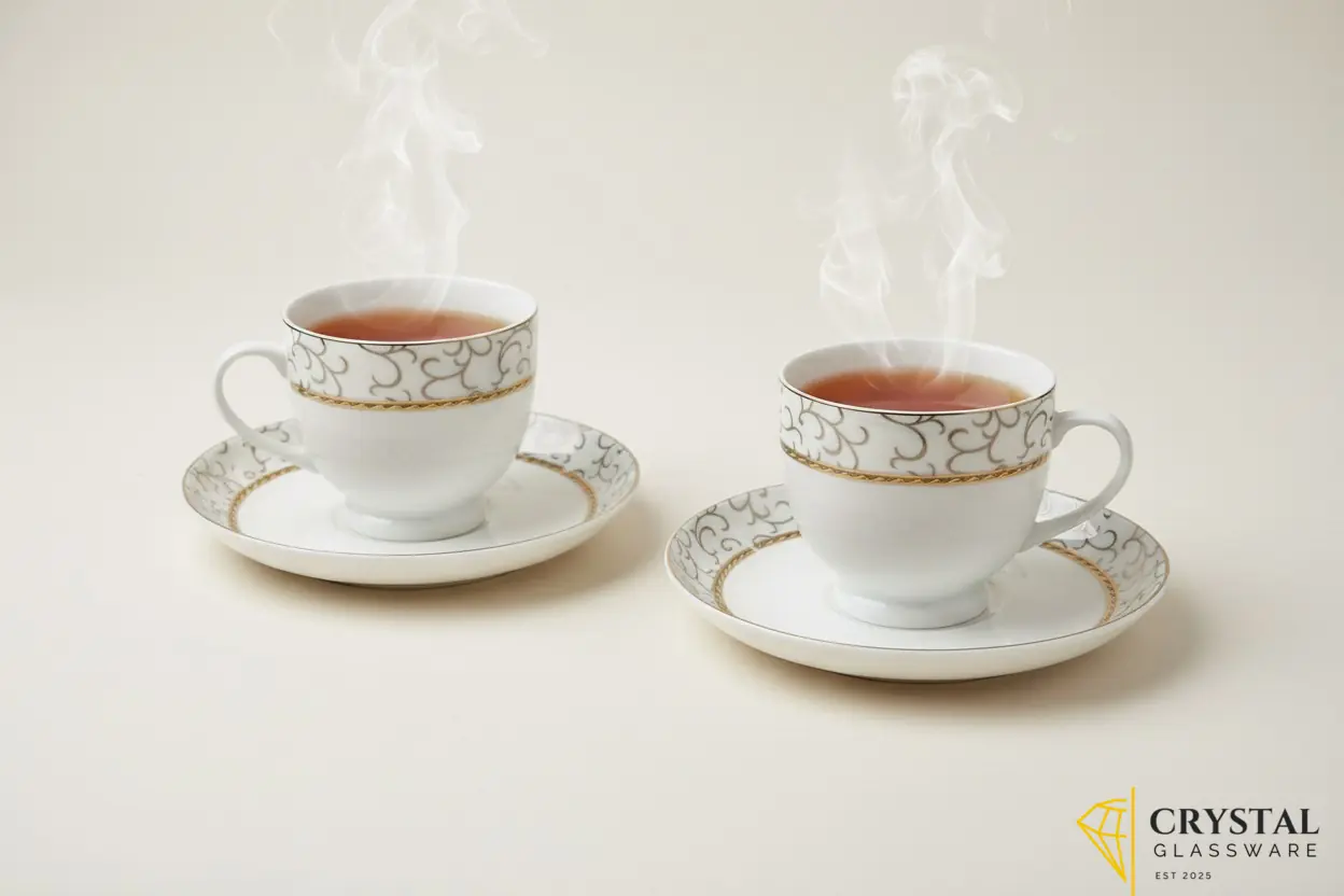 Premium fine porcelain 6 piece Cups and Saucers 